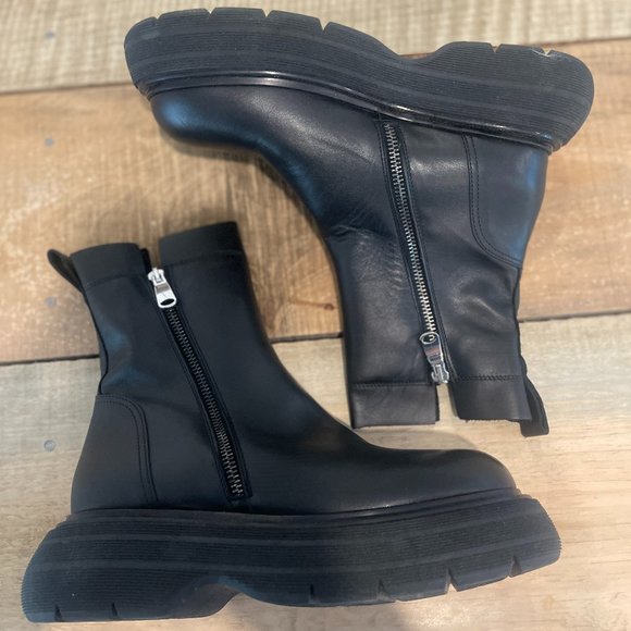 FREE PEOPLE Mara Zip Moto Boots Black size 8.5 NWOB $298 - Picture 3 of 15